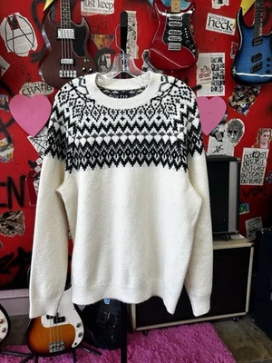 Gap Men’s Size Large Pullover Christmas Sweater Winter Print Super Soft White - Image 1 of 4