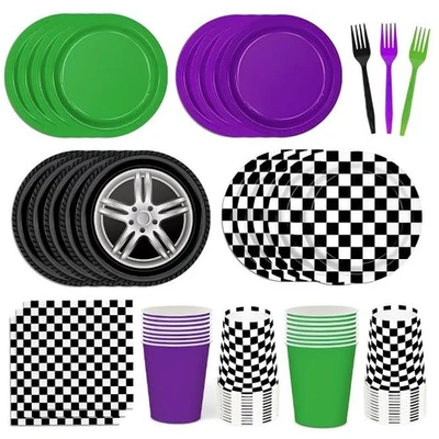 150pcs Monster Truck Plates Napkins Birthday Plates Paper Cups Disposable Tab... - Image 1 of 4