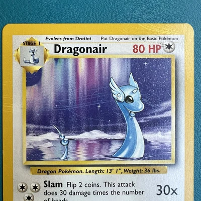 Ink Smear ERROR Dragonair Base Set UK/AUS PRINT 1999-2000 18/102 Error de impresión LP Foto 1 de 4