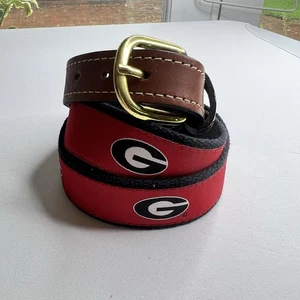 GEORGIA UGA Gameday University Ribbon Embroidered Belt Boys Size 30" Preppy - Picture 1 of 5