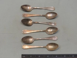 Vintage WWII US Navy Silver Plate Demitasse Spoon, Qty 6, Crown Mark - Picture 1 of 4