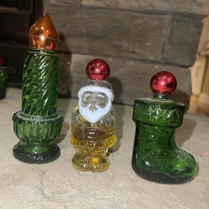 3 Vintage Avon Christmas Perfume Cologne Bottles One With Perfume No Boxes - Picture 1 of 10