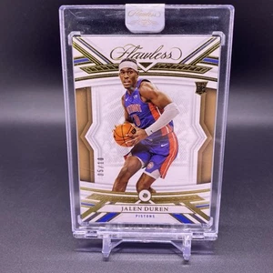 #/10! 🚨2022-23 Panini Flawless Jalen Duren RC Diamond Gold Pistons Rookie #40 - Picture 1 of 3