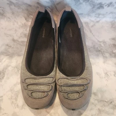 Zapatos planos de ballet Lands End para mujer "gris" talla 7,5 Foto 1 de 4