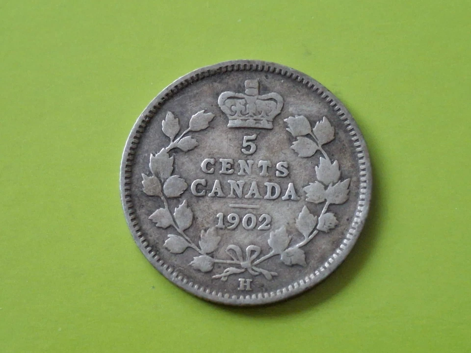 Five cents 1902H (large H). Canada. Silver coin. King Edward VII. - Image 1 of 2