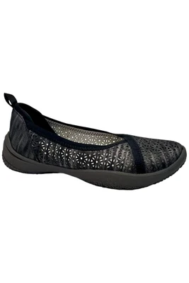 JBU Emma Casual Sin Cordones Ballet Plano Negro Brillo Foto 1 de 3
