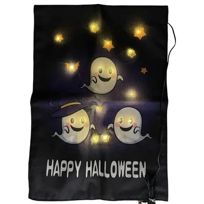 Fantasmas Solares Halloween Jardín Bandera 18" x 12" Multifunción Luces Púrpura ¡Nuevo! Foto 1 de 4