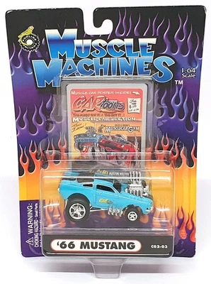 Muscle Machines 1/64 Scale 71171 C02-03 - 1966 Ford Mustang - Blue - Image 1 of 4
