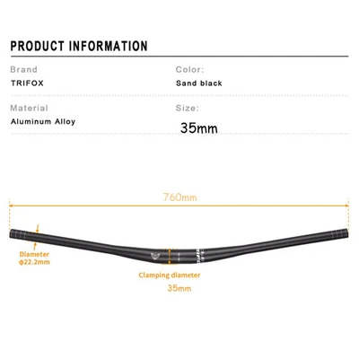 Mountain Bike Handlebar with Stem 760mm MTB Bicycle Alloy Riser Flats Handlebar - Image 1 of 4