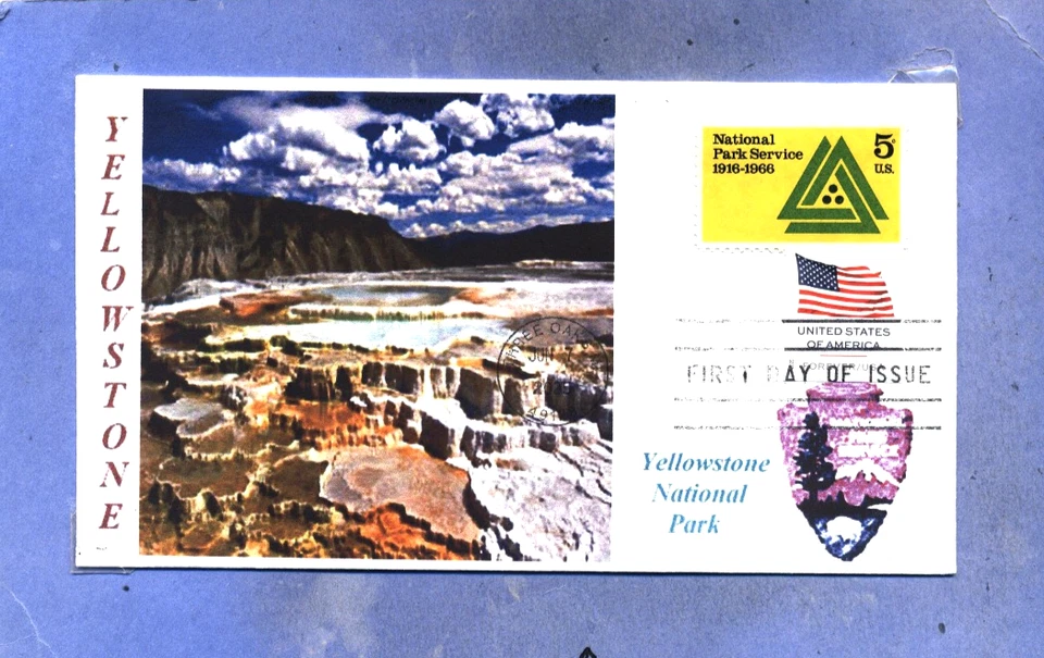 YELLOWSTONE NATIONAL PARK Wyoming Calcium Terrace, Color Photo, First Day PM - Image 1 of 1