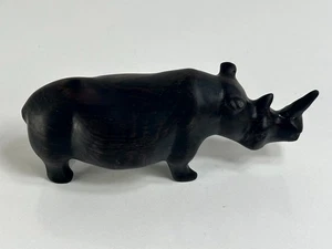 Vintage Holz Nashorn Figur schwarz Antikoptik Wohn/Büro Deko - Bild 1 von 6