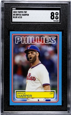 Bryce Harper 2022 Topps Throwback Thursday Blue /10 SGC 8 Phillies - Image 1 of 2