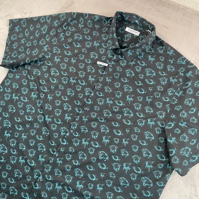 Tommy Bahama Bahama Coast IslandZone Shirt Men 3XLB Big Black Fish AOP NWOT $128 - Image 1 of 4