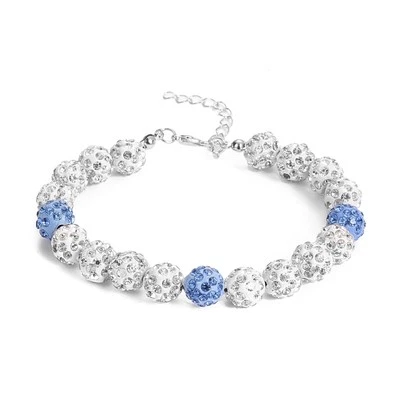 Béisbol Bling Pulsera Colección Hielo Pulsera Estrás Bola Pulsera (azul con Foto 1 de 4