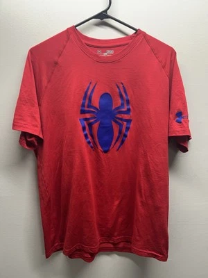 #H132 MEN UNDER ARMOUr Medium  Armor Alter Ego Marvel Spider-man Training SHIRT - Image 1 of 4