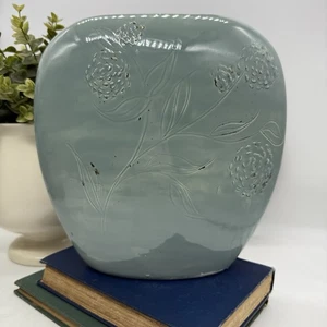 Florero grande vintage años 80 Celadon cerámica verde aficionado - Imagen 1 de 6