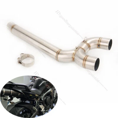 Puntas de escape para Yamaha FZ6 FZ6S/N 2004-2011 doble salida tubo de enlace medio deslizamiento 51 mm Foto 1 de 4