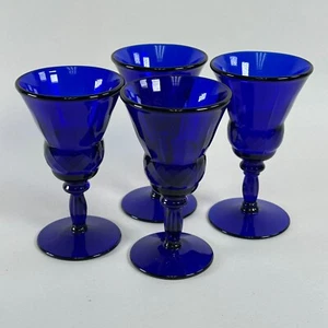 Neue Martinville Lady Astor Kobalt Cordial Gläser - 30er Jahre Art Deco - 4er Set - Bild 1 von 4