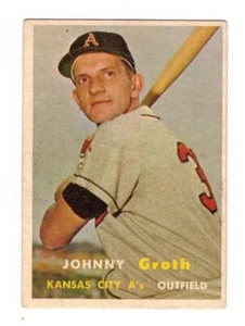 1957 Topps Johnny Groth Kansas City Athletics #360 - Imagen 1 de 1