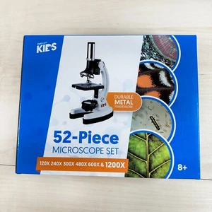 AmScope 52pc 120X-1200X Kids Starter Compound Microscope Portable Science Kit - Picture 1 of 7