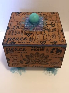Tattoo Dreams Teach Peace Storage Box Signed & Dated by Artist Unique Decor Item - Picture 1 of 10