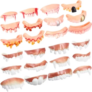 24PCS Fake Teeth Halloween Ugly Teeth Funny Fake Teeth Party False Teeth - Picture 1 of 12
