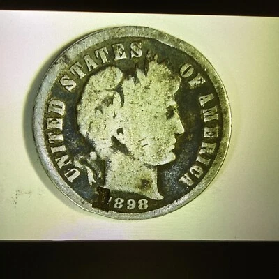 1898 Silver Barber Dime OBV Die Error. See Photos. Nice Conditions. - Image 1 of 4