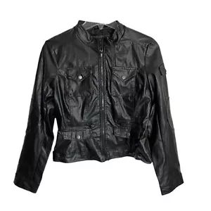 Chaqueta de Motocicleta para Mujer Last KISS Negra Imitación Vegana Cuero Talla Mediana! - Imagen 1 de 6