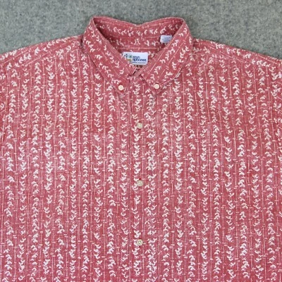 Reyn Spooner Hawaiian Shirt 2XL Red Abstract Mini Flower Petal Lei Stripe Print - Image 1 of 4