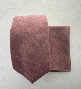 Brown Wool Tie and Pocket Square Set - Picture 1 of 5