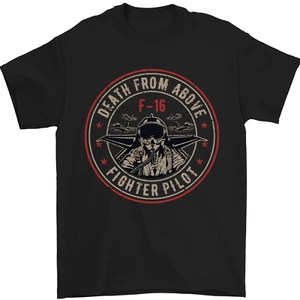 Death From Above F-16 Fighter Pilote Raf T-Shirt 100% Coton - Bild 1 von 12