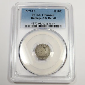 1859 O PCGS AG Detail - Silver Seated Half Dime H10C US Coin #49915A - Picture 1 of 2