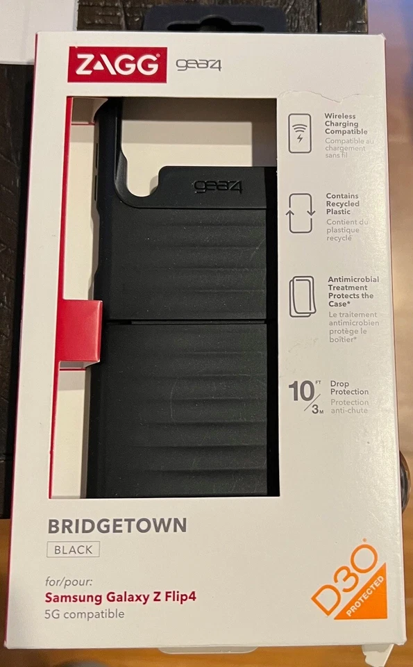 ZAGG Gear4 Bridgetown 保护壳 适用于三星 Galaxy Z Flip4 - 黑色 — 第 1/1 张图片