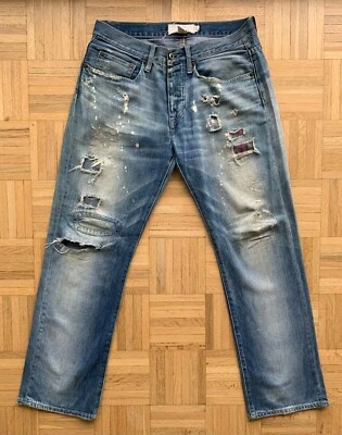 Pantalones de mezclilla relajados universitarios de rugby Ralph Lauren para hombre 30x30 desgastados Foto 1 de 4