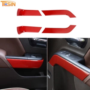 4PCS Red Door Handle Panel Decor Cover Trim Strips for 2014-2018 Chevy Silverado - Picture 1 of 6