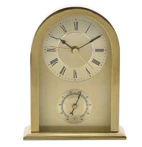 Widdop Arched Gold Aluminium Mantel Clock with Alarm Function W2844 - Picture 1 of 4