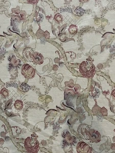 Portfolio Textiles Cream Floral on Vine Fabric Drapery Upholstery 96” X 54” - Picture 1 of 8