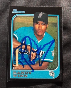 Tarjeta de béisbol Bowman 1997 autografiada por Randy Winn Marlins Giants of firmada - Imagen 1 de 2