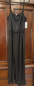 Style & Co Women Black Sleeveless 1 Piece Elastic Waist Jumpsuit Size L NWT’s (K - Picture 1 of 7