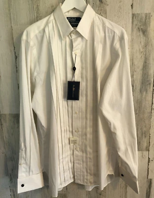 Nueva Camisa de Vestir Formal POLO Ralph Lauren 16.5/36 Nueva con Etiquetas $165 Blanca Puños Franceses Foto 1 de 4
