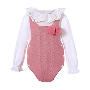 Baby Girl Jumpsuits White Shirt Dark Pink Sweater Romper Infant Party Clothes US - Picture 1 of 9