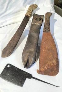 Machete Cane Cutter Brades Cleaver Leather Scabbard Broad Arrow 1942 WW2 Era -AF - Picture 1 of 13