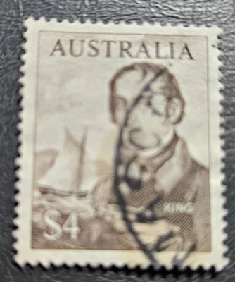 Sello Australia "Almirante Philip Parker King" 1966 $4 sepia A145 #417 Foto 1 de 2