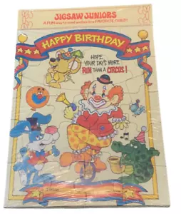 Rompecabezas de bandeja de marco vintage saludos americanos feliz cumpleaños deseo nuevo sellado - Imagen 1 de 2