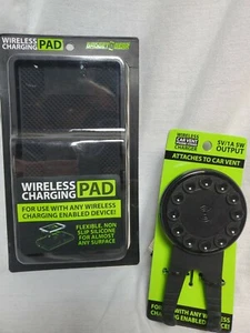 Wireless Phone Charger COMBO CAR (vent)  + HOUSE (flat) FREE AUX CORD - Picture 1 of 5