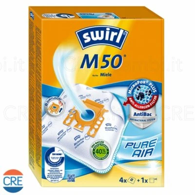 SWIRL M50 4 Sacchetti + Filtro Aria Compatibile Aspirapolvere Miele