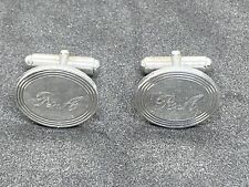 Tiffany & Co. Cufflinks 925 Polished Sterling Silver Engine Turned Oval