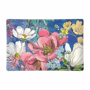 Michel Design Works Magnolia Flowers Glass Soap Dish Trinket Tray Candy Dish - Picture 1 of 2