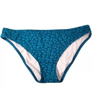 Parte inferior de bikini de cobertura completa con estampado de leopardo talla XL Shade & Shore en verde esmeralda - Imagen 1 de 6