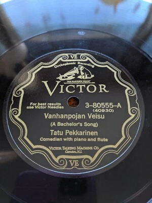 78 Finnish Victor 80555 Tatu Pekkarinen Vanhanpojan Veisu / Savon ukon esitelma - Image 1 of 4